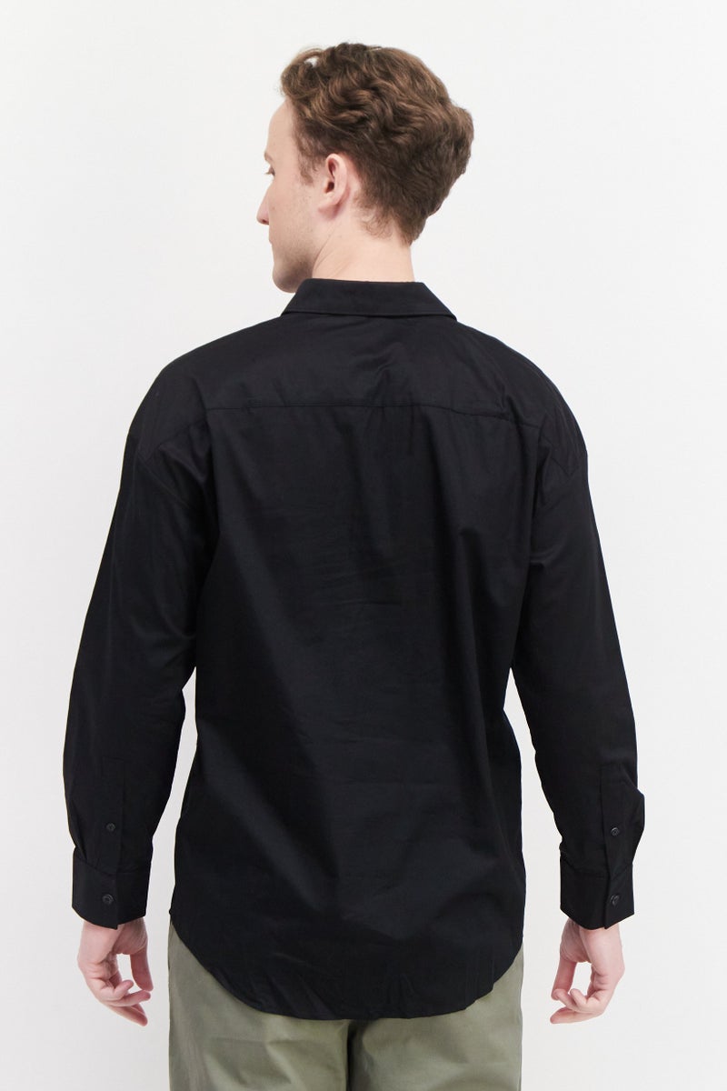 SELECTED Men Regular Fit Long Sleeve Printed Casual Shirts, Black - Image 3