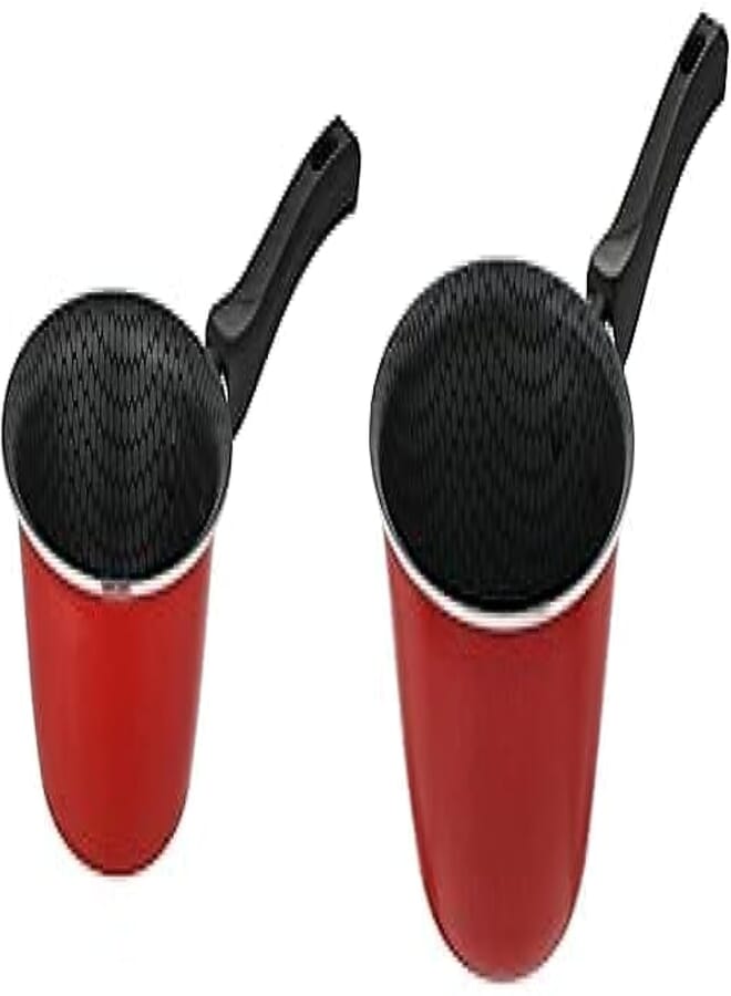 Truval conic casserole 14+Trueval sauce pan conik red size 16 cm