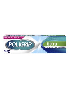 Poligrip Poligrip Denture Adhesive Cream, False Teeth and Partials Fixative, Ultra, 40 g  - Image 1