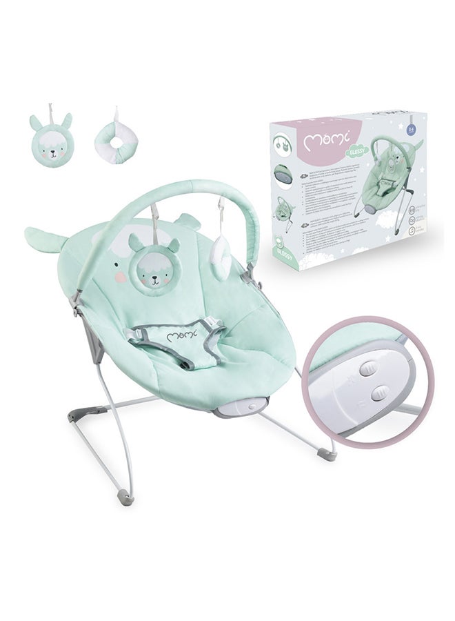 Momi GLOSSY Lama Lightweight Baby Recliner Bouncer, Sensory Unit with 8 Melodies Vibrations, 3point Safety Belt, Foldable, Anti-slip Pad - Image 5