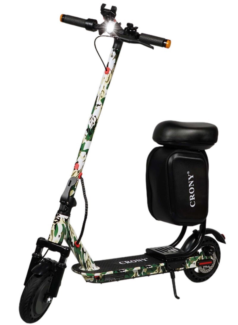 كروني سكوتر كهربائي للأطفال M365، 500 واط، بطارية 36 فولت 7.8 أمبير/ساعة، سرعة آمنة من 25 إلى 35 كم/ساعة، مدى قيادة طويل من 15 إلى 20 كم، سكوتر كهربائي خفيف الوزن قابل للطي للأولاد والبنات، مقود قابل للتعديل، مصابيح LED، هيكل قوي، حمولة 120 كجم، تسارع سلس مناسب للمبتدئين، نظام فرامل ثابت، تصميم ممتص للصدمات، سكوتر كهربائي محمول صغير الحجم للمراهقين والأطفال، مقعد M365 مع نظام تعليق، لون أخضر مموه - Image 1