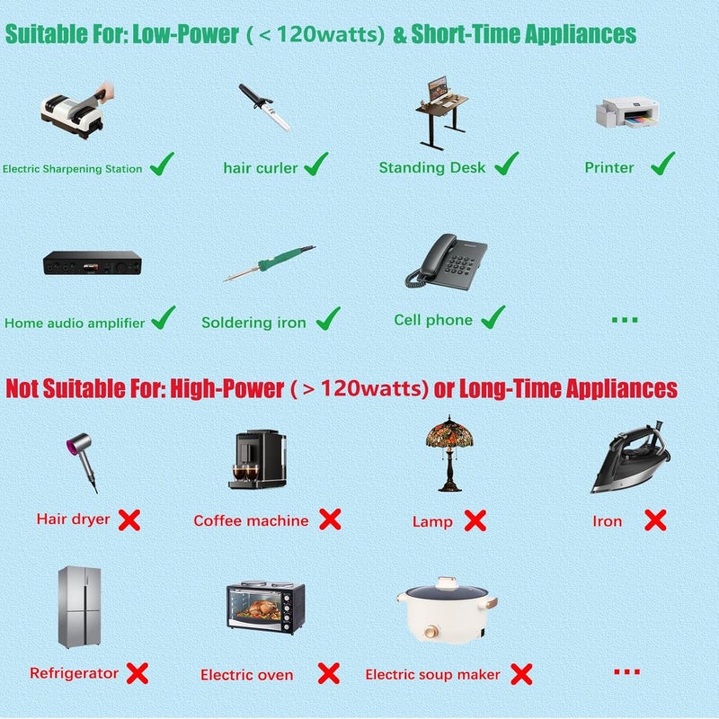 Dadaodadao Voltage Converter 110v to 220v 110v to 220v adapter 110v to 220v Converter 110 to 220 Voltage Converter Step Up Transformer 110v to 220v 120 to 240 voltage converter 110 to 220 adapter plug (120W-GND) - Image 2