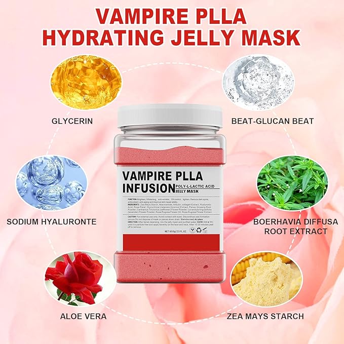 POZTL Jelly Mask Powder for Facials Natural Rose Petals Jelly Face Mask Professional Peel Off Hydro Face Mask Powder Leaves Skin Soft Moisturized and RevitalizedDIY SPA 23 FlOz - Image 3