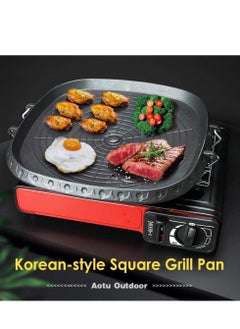 Joyelink Griddle Pan, Korean-style Square Grill Pan Cast Iron Square Frying Pan with Maifan Stone Coated Surface Non-stick Smokeless Stovetop Plate for Indoor Outdoor BBQ  - Image 3
