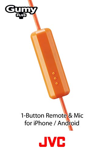 JVC BLUE GUMY In ear earbuds with stay fit ear tips and MIC. Wired 3.3ft colored cord cable with headphone jack. Small, medium, and large ear tip earpieces included. JVC GUMY HAFX7MA - Image 5