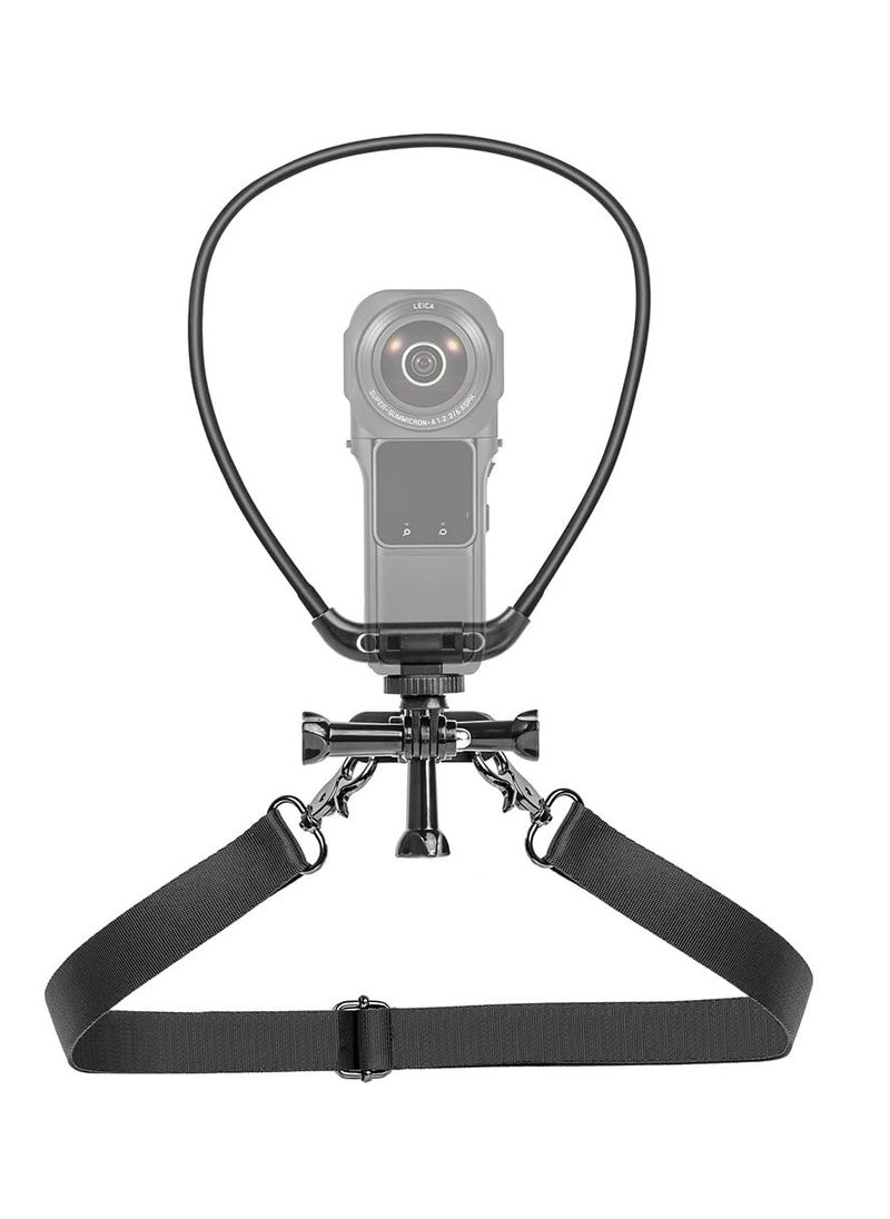 Excefore - Action Camera Neck Mount with Chest Strap Holder, Neck Mount Compatible with GoPro, Hand Free Vlog Neck Lanyard with Body Strap for Action Camera, for DJI OSMO Pocket 1/2 OSMO Action 3 Insta360 - Image 1