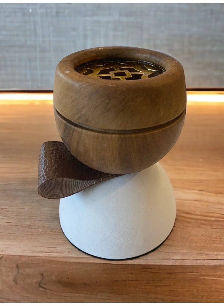 Ceramic Incense Burner Wooden Color 11 cm 