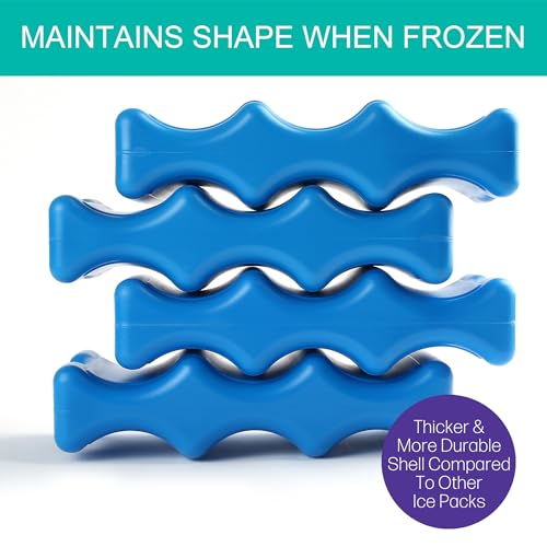 LotFancy Ice Packs for Coolers, Breastmilk Bottle Storage, Lunch Box, Insulated Bags, 4-Pack Contoured Freezer Packs, Long Lasting Reusable Cool Packs for Canned Beer Soda, Camping Beach Picnic - Image 3