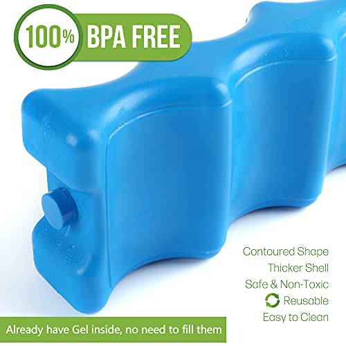 LotFancy Ice Packs for Coolers, Breastmilk Bottle Storage, Lunch Box, Insulated Bags, 4-Pack Contoured Freezer Packs, Long Lasting Reusable Cool Packs for Canned Beer Soda, Camping Beach Picnic - Image 2