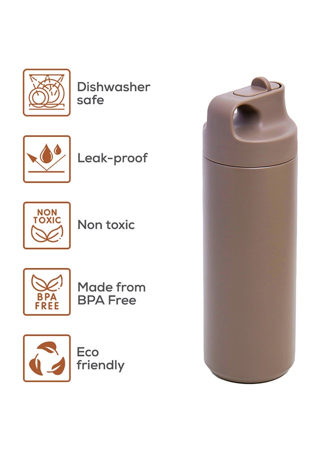 Eazy Kids Double Wall Insulated Sports Water Bottle - Khaki, 550Ml  - Image 3