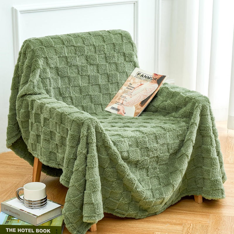 Aganear Fleece رمي بطانية - دافئ ناعم خفيف الوزن غامض رمي بطانية للنساء بطانيات رمي ​​المحمولة للأريكة دافئة الحاضر لعيد الميلاد (50 "" x70 "" الحكيم الأخضر) - Image 1