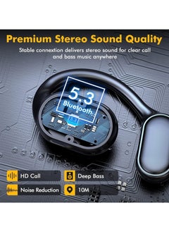 General Wireless In-Ear Bluetooth Headset with Wireless Charging Case, Bone Conduction Over-Ear Headset with Ear Hook, Built-in Noise Cancelling Microphone, IP5 Waterproof, Suitable for Sports Running  - Image 3