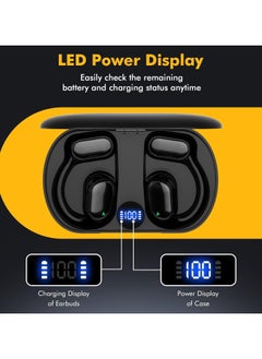 General Wireless In-Ear Bluetooth Headset with Wireless Charging Case, Bone Conduction Over-Ear Headset with Ear Hook, Built-in Noise Cancelling Microphone, IP5 Waterproof, Suitable for Sports Running  - Image 4