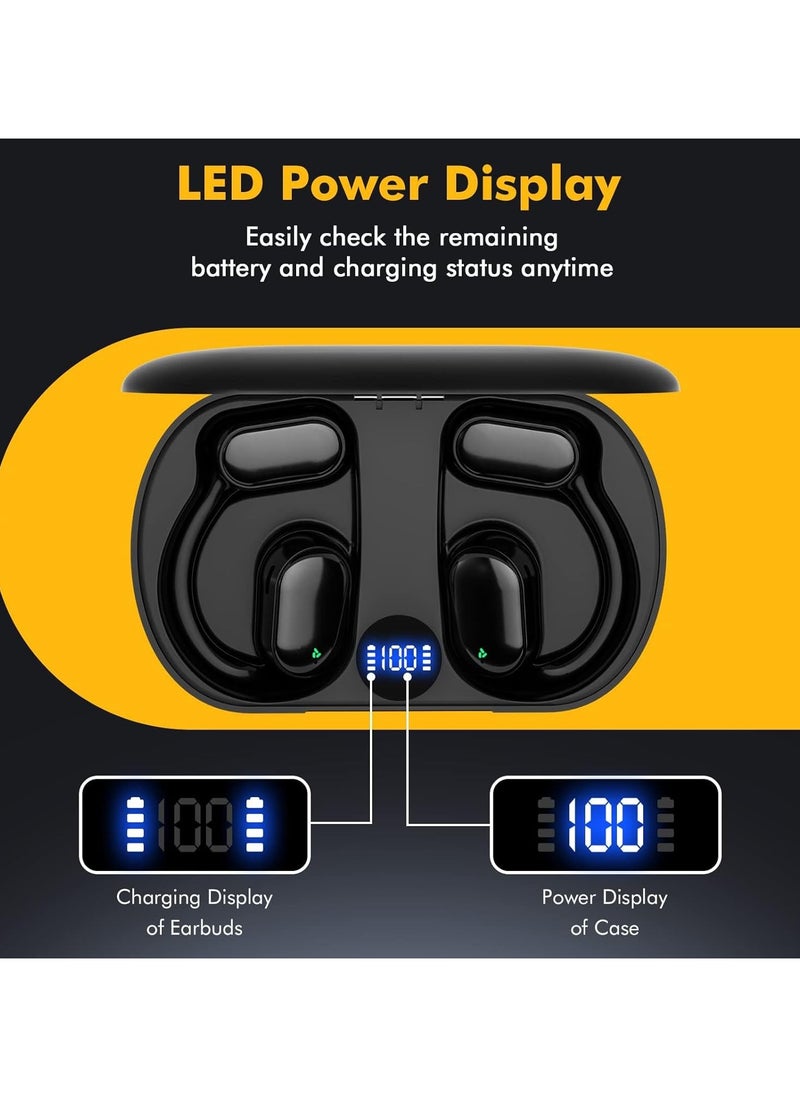 General - Wireless In-Ear Bluetooth Headset with Wireless Charging Case, Bone Conduction Over-Ear Headset with Ear Hook, Built-in Noise Cancelling Microphone, IP5 Waterproof, Suitable for Sports Running - Image 1