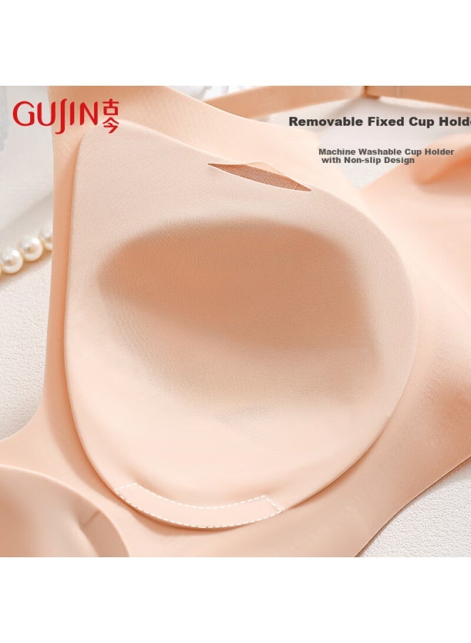 Gujin Summer New Smooth Seamless Cooling Bra 7a Antibacterial Comfortable Women's Underwear Jelly Soft Support - Image 3
