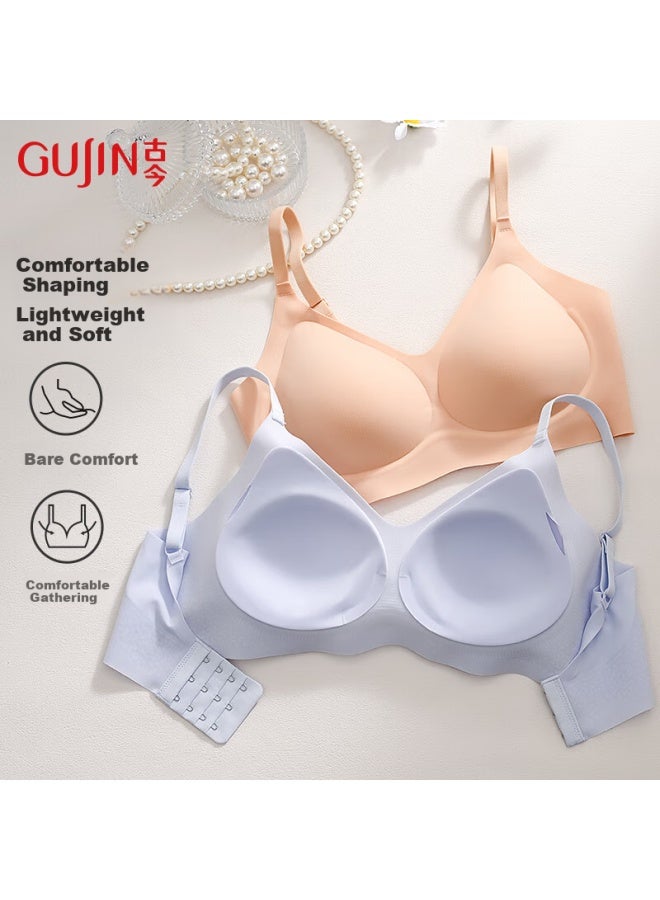 Gujin Summer New Smooth Seamless Cooling Bra 7a Antibacterial Comfortable Women's Underwear Jelly Soft Support - Image 2