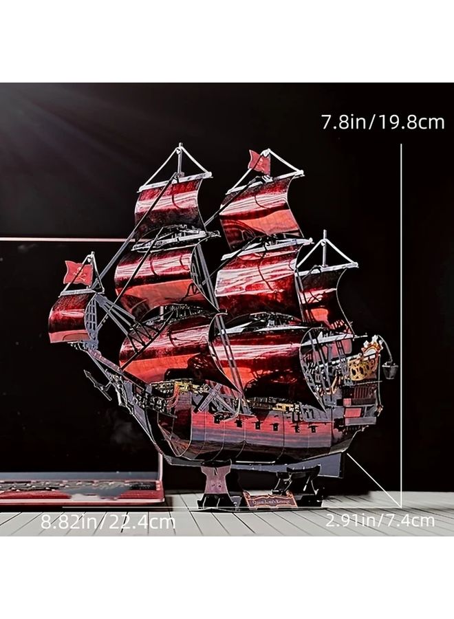 آن ريفينج ثلاثي الأبعاد لغز معدني نموذج سفينة DIY قراصنة الكاريبي هدية عيد الميلاد - Image 4