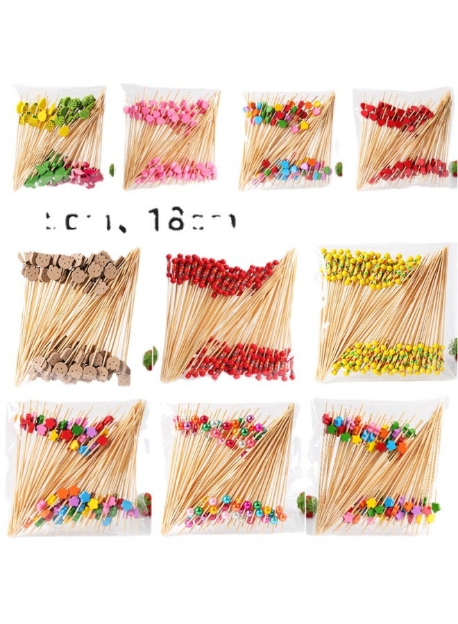 Fruit Stick Craft Boutique Bamboo Stick Barbecue Chicken Chop Creative Milk Tea Cup Sandwich Decorative Stick Wholesale-Specification:Dark Brown 15cm Red Panda Sign✓✓ - Image 2