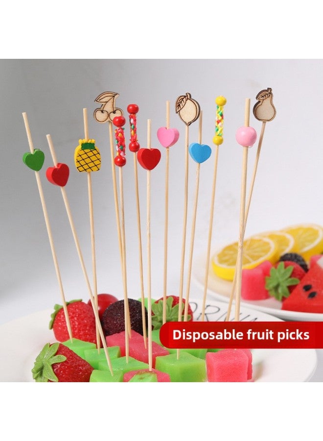 Fruit Stick Craft Boutique Bamboo Stick Barbecue Chicken Chop Creative Milk Tea Cup Sandwich Decorative Stick Wholesale-Specification:Dark Brown 15cm Red Panda Sign✓✓ - Image 1