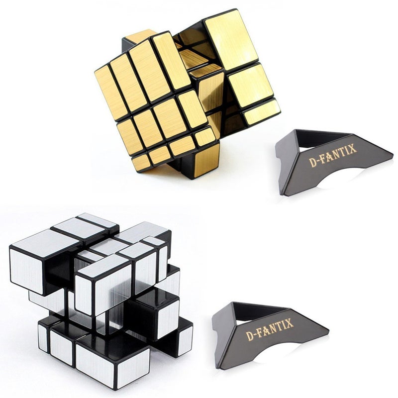 D-FantiX Shengshou 3x3x3 Mirror Cube Set, 2 Pack, ABS Plastics, Puzzle Toys for Kids, Silver, Gold, Unisex, Beginner, 54 Pieces, 2 Items, 1 Set - Image 5