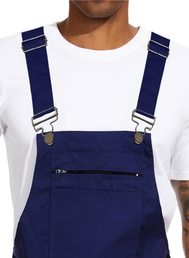 WORK IDEA Men's Bib Overalls Workwear Fashion Lightweight Jumpsuit with Pockets, New Navy, XL - Image 4