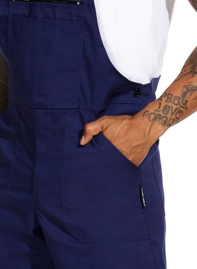WORK IDEA Men's Bib Overalls Workwear Fashion Lightweight Jumpsuit with Pockets, New Navy, XL - Image 5