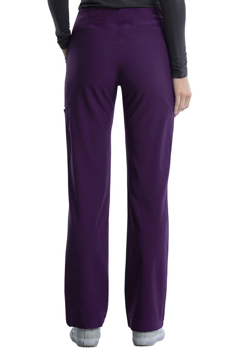 Cherokee Scrubs for Women Mid Rise Straight Leg Scrub Pants for Women Pull-on Bottoms with 6 Pockets & 360Â° Stretch - CK002, L, Eggplant - Image 4