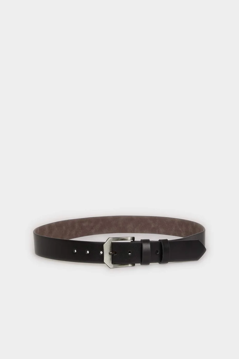 Defacto  Man Rectangle Clasp Faux Leather Jean Belt for Men | Best Price UAE