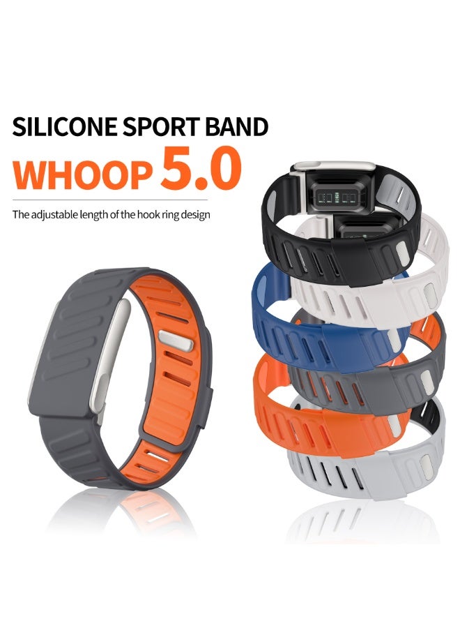 Rugged Comfort Silicone Wristband Compatible with WHOOP 5 LIFE Whoop MG Band, Waterproof and Sweatproof, for Men Women with Metal Frame Connector - Image 3