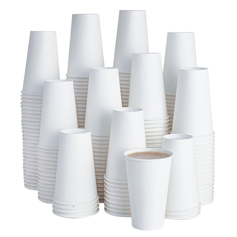 LITOPAK 210 Pack 16 oz Disposable Paper Coffee Cup, Hot/Cold Beverage Drinking Cups for Water, Paper Coffee Cups, White Hot Coffee Cups, Suitable for Party, Picnic, Travel, and Events - Image 1
