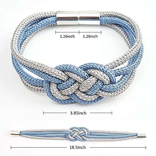 HOME CUBE 1 Pc -Strong Magnetic Curtain Tiebacks Upgrade Nordic Style Drape Tie Backs Double Color Weave Rope Knot Decorative Curtain Holdbacks for Home & Office Window Drapery (Sky Blue and Gold) - Image 4
