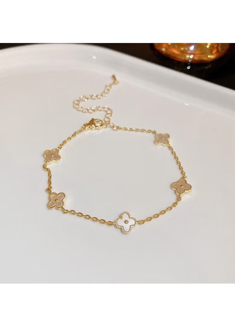 بيوينتي سوار من الميكا مطلي بالذهب ومرصع بزهرة الزركونيا، عالي الجودة، حلو للاستخدام اليومي، متعدد الاستخدامات