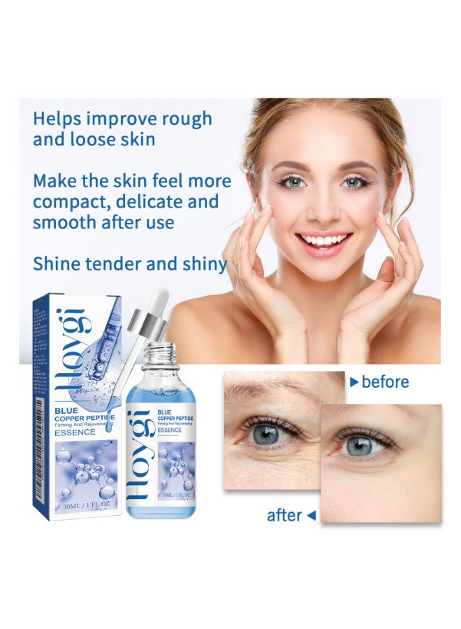 Hoygi Blue Copper Peptide Firming And Rejuvenating Essence Anti-Aging Serum 30ml - Skin Revitalizing Formula with Brightening Essence for Radiant Face Clinically Proven Wrinkle Reduction - Image 5
