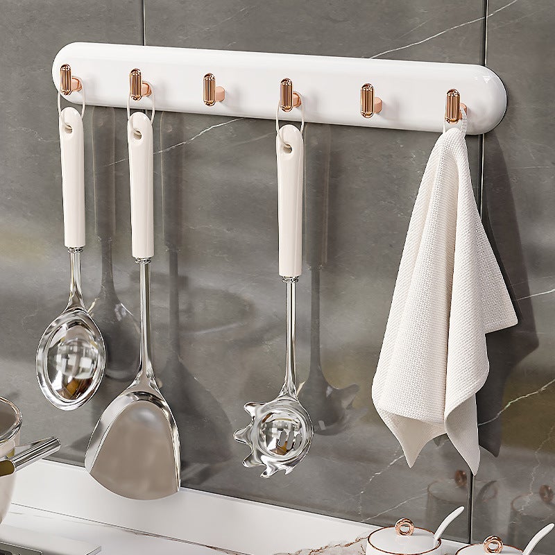 Seamless Wall-Mounted Hook Set for Home Organization milk silver - Image 5