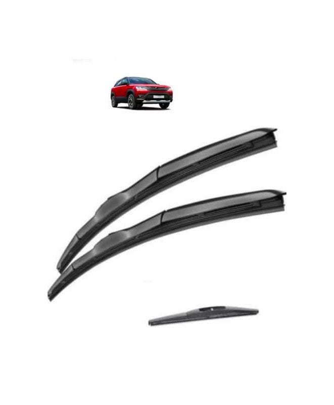 RYU7® Wiper Blades Set Fits- New Brezza 2022 Onwards Front & Rear Wiper Blade(Pack of 3) - Image 1