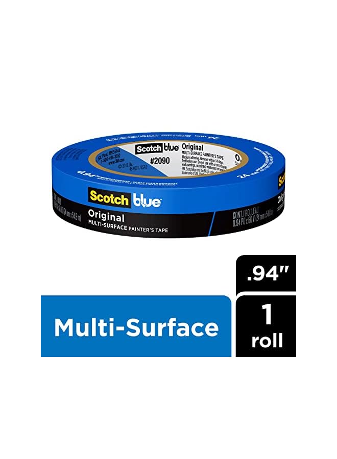Generic Blue Premium Masking Tape 24Mm X 54.8M Blue Color Masking And Protection High Adhesion Multi Surface For Walls Ceiling Metal Wood Easy To Remove With No Residue 1 Roll/Pack  - Image 2