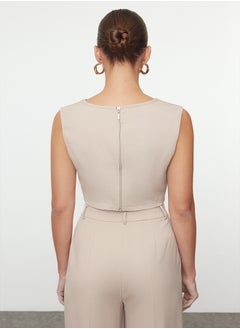 trendyol Stone Corset Look V Neck Woven Bustier TPRAW23BS00032  - Image 5