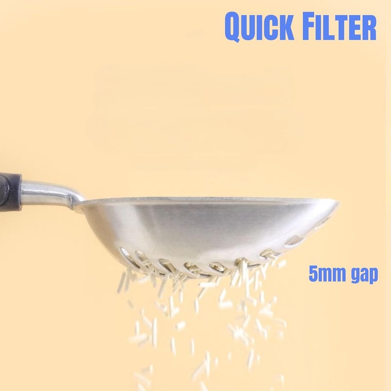 JDLYEVER Aluminum Alloy Cat Litter Scoop with Long Handle & Non-Slip Rubber Grip, Large Metal Litter Sifter for Cat Litter Box, Easy Clean, Slanted Hollow Design for Efficient Clumping Litter Sifting - Image 4