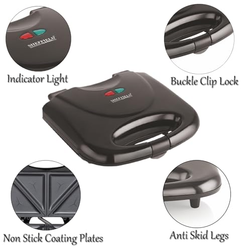 Sheffield Classic 750W Non‑Stick Sandwich Maker | Fast Heating, Fixed Grill Plates | Auto Temperature Control, Cool‑Touch Handle & Safety Lock | Easy to Clean | Perfect for Home, Office & Gifting - Image 2