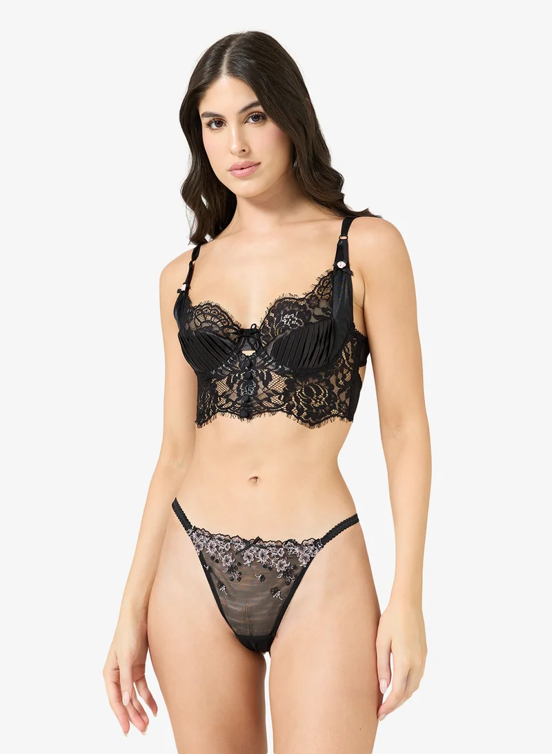 hunkemoller  Lace High Leg Thong for Women | Best Price UAE