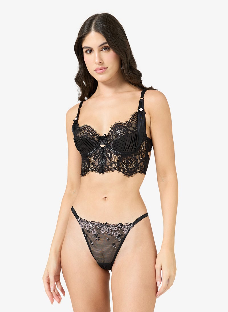 hunkemoller Lace High Leg Thong - Image 4