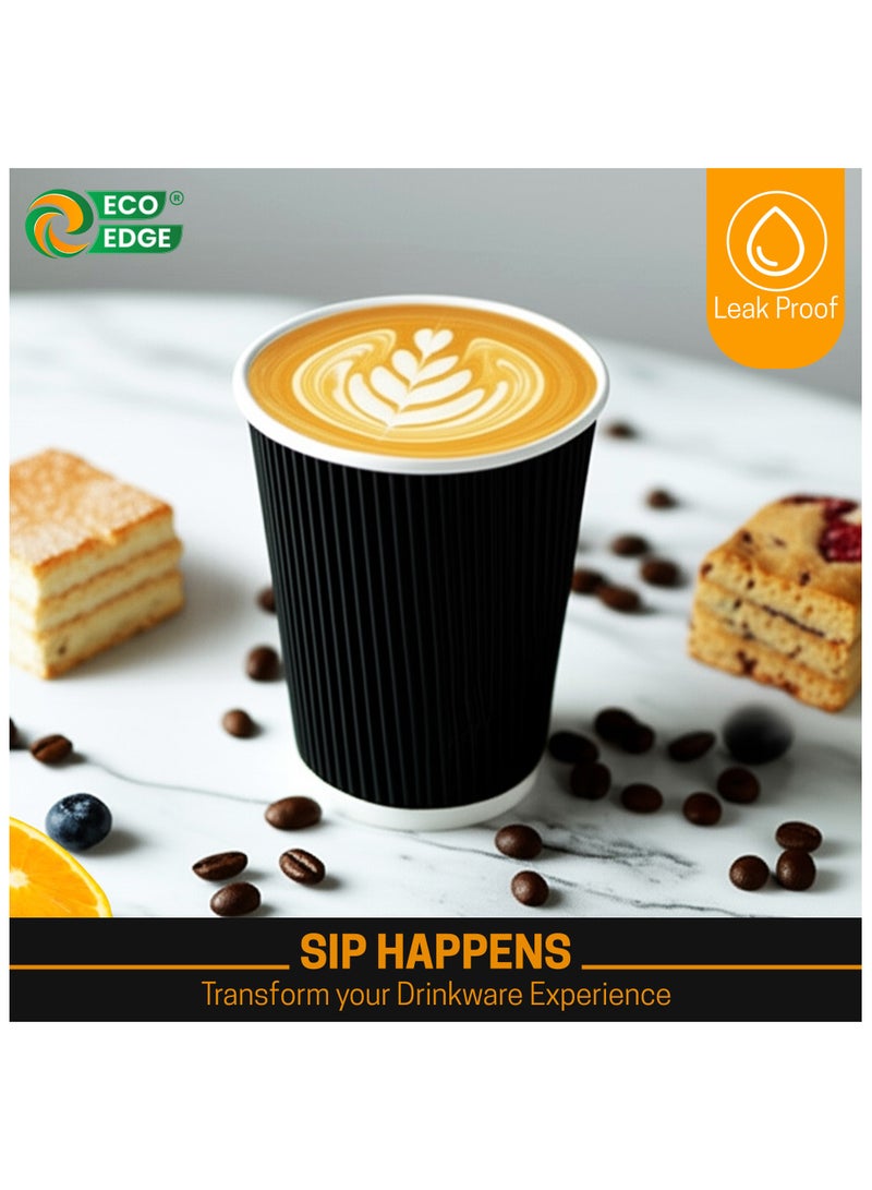 EcoEdge EcoEdge 8 Oz Disposable Double Wall Heavy-Duty Paper Cups (Pack of 25) | Light Weight, White Printed | Eco-Friendly, Elegant, Leakproof, Chemical Free | Ideal for All Occasions | 100% Sustainable  - Image 3