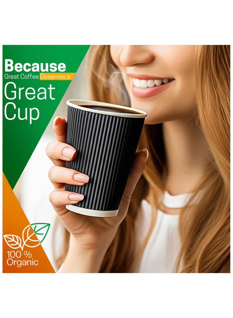 EcoEdge EcoEdge 8 Oz Disposable Double Wall Heavy-Duty Paper Cups (Pack of 25) | Light Weight, White Printed | Eco-Friendly, Elegant, Leakproof, Chemical Free | Ideal for All Occasions | 100% Sustainable  - Image 5