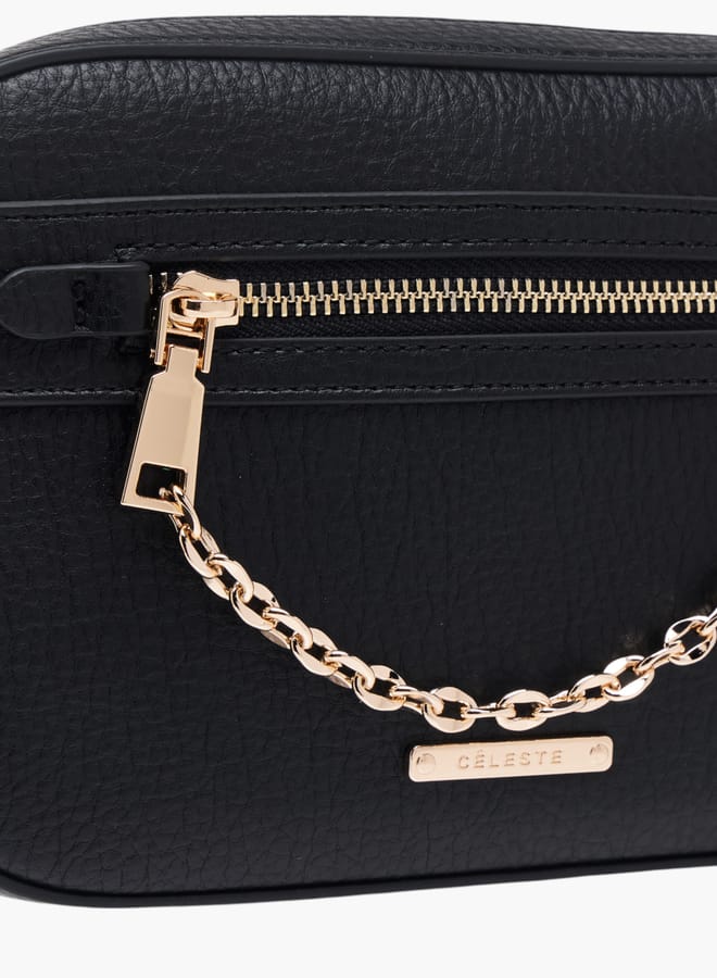 سيليست حقيبة كروس بودي نسائية بنقوش مع سحاب وحزام قابل للتعديل - Image 4