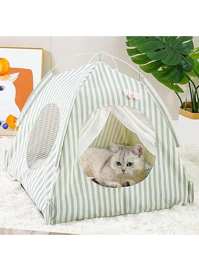 خيمة حيوانات أليفة خضراء بحجم مزدوج، داخلية، شبه مغلقة، قابلة للغسل، سرير محمول - Image 4