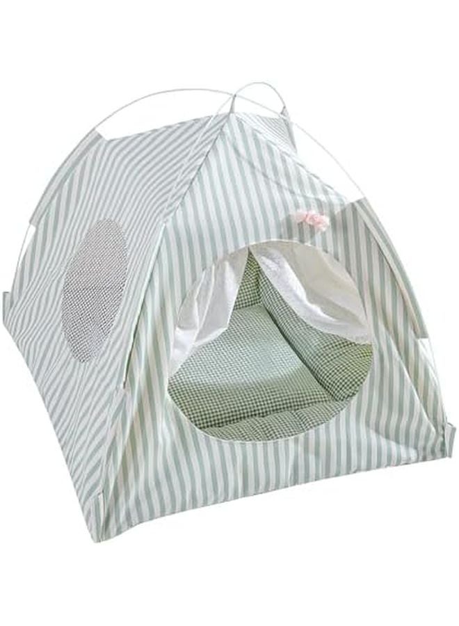 خيمة حيوانات أليفة خضراء بحجم مزدوج، داخلية، شبه مغلقة، قابلة للغسل، سرير محمول - Image 2