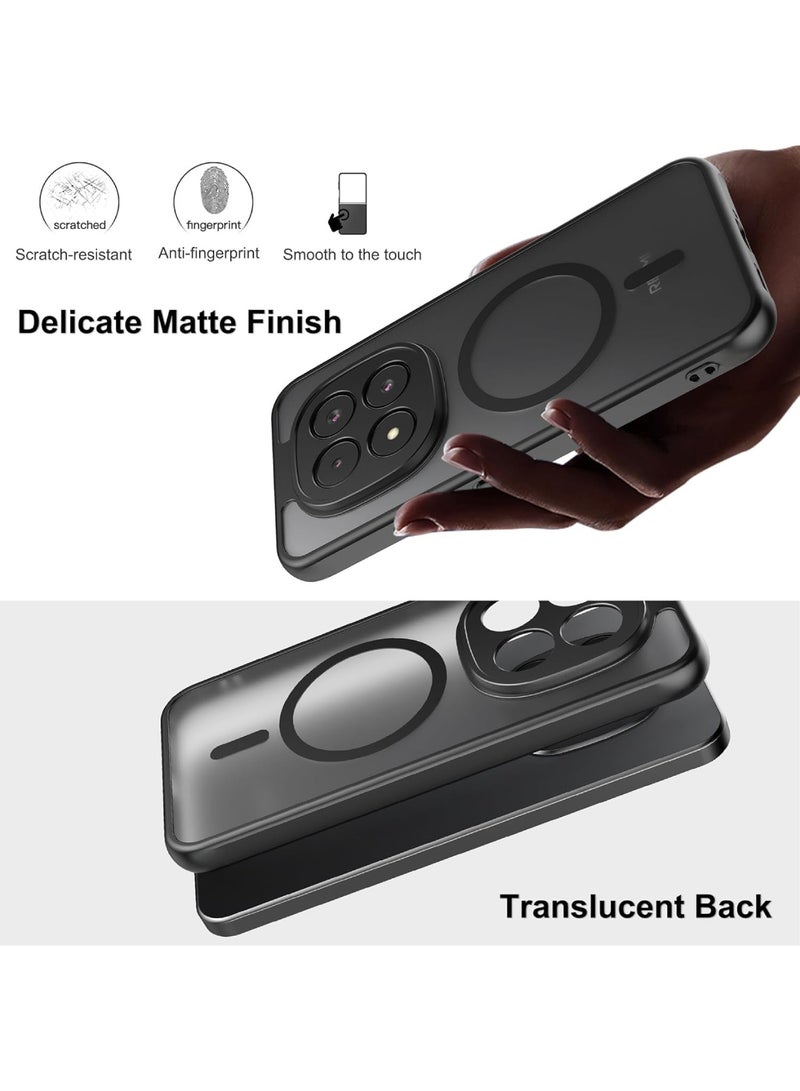 Adando for Xiaomi Redmi Note 15 Pro 5G Case, Compatible with MagSafe, Shockproof TPU+PC Material, Matte Translucent Frosted Back Cover, Anti-Fingerprint Slim Fit Protective Phone Case (Black) - Image 4