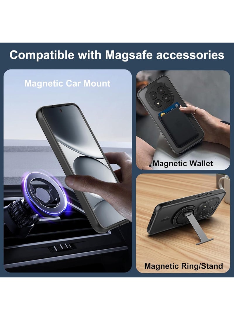 Adando for Xiaomi Redmi Note 15 Pro 5G Case, Compatible with MagSafe, Shockproof TPU+PC Material, Matte Translucent Frosted Back Cover, Anti-Fingerprint Slim Fit Protective Phone Case (Black) - Image 3