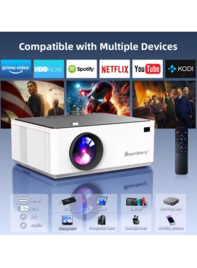 Smartbarry HT20 4K High Definition Wifi Portable Projector Versatile Connectivity Dual Band Speed Compatible with Multiple Devices Simple and Convenient - Image 5