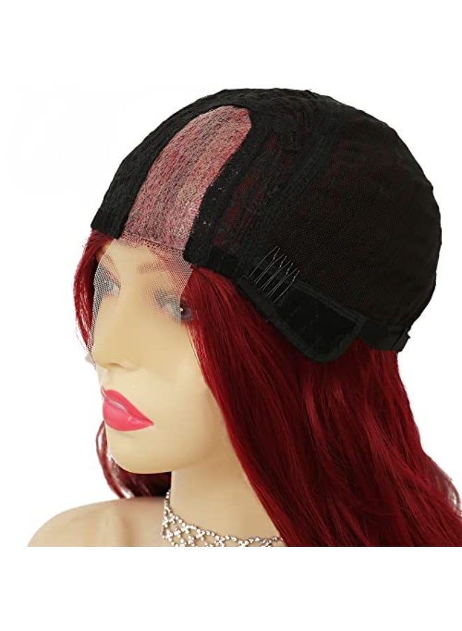 Tseses Red Long Curly Wavy Wigs for Women Natural Side Part Cosplay Halloween Synthetic Fiber Wig Heat Resistant Wig - Image 3